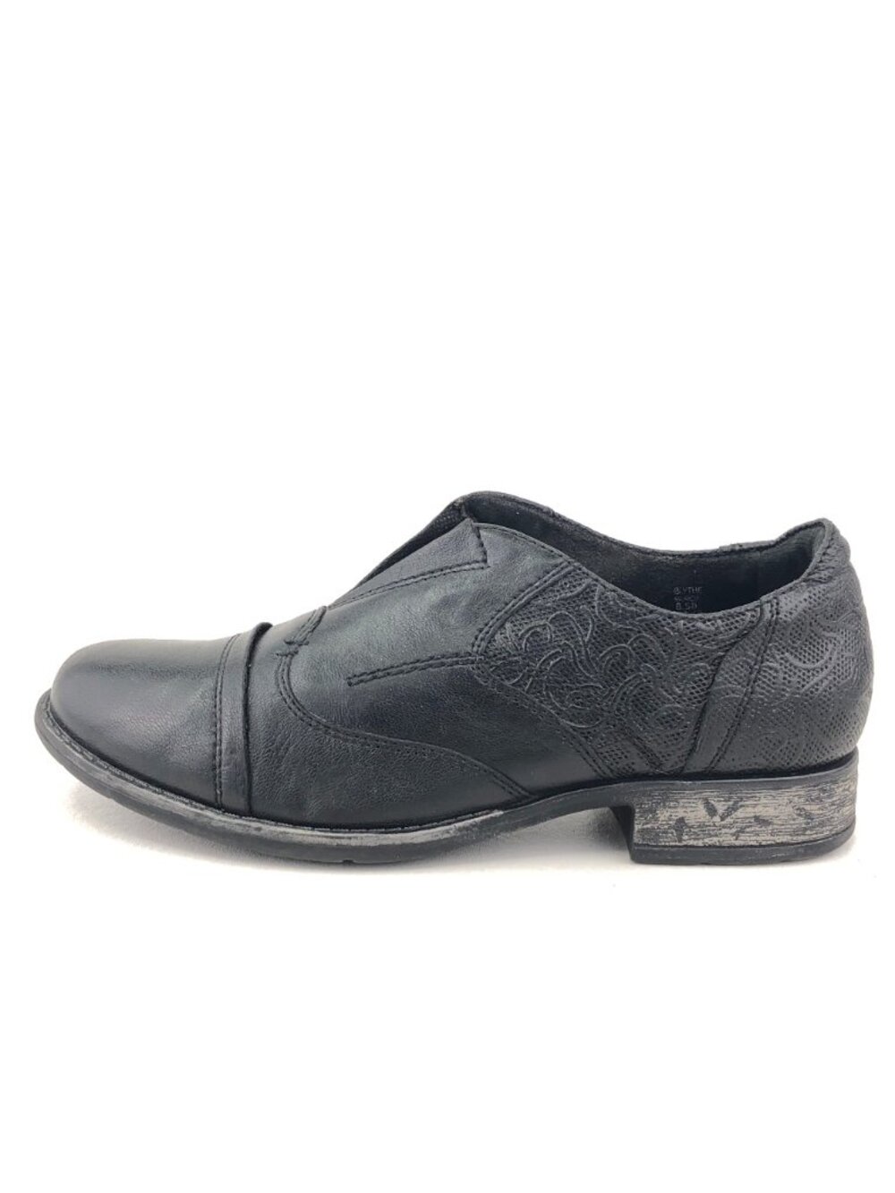Earth Blythe Black Leather Slip on Shoes 8.5B